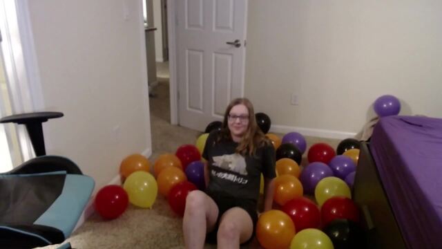 Blowing up 40 balloons /1 pop\ unedited